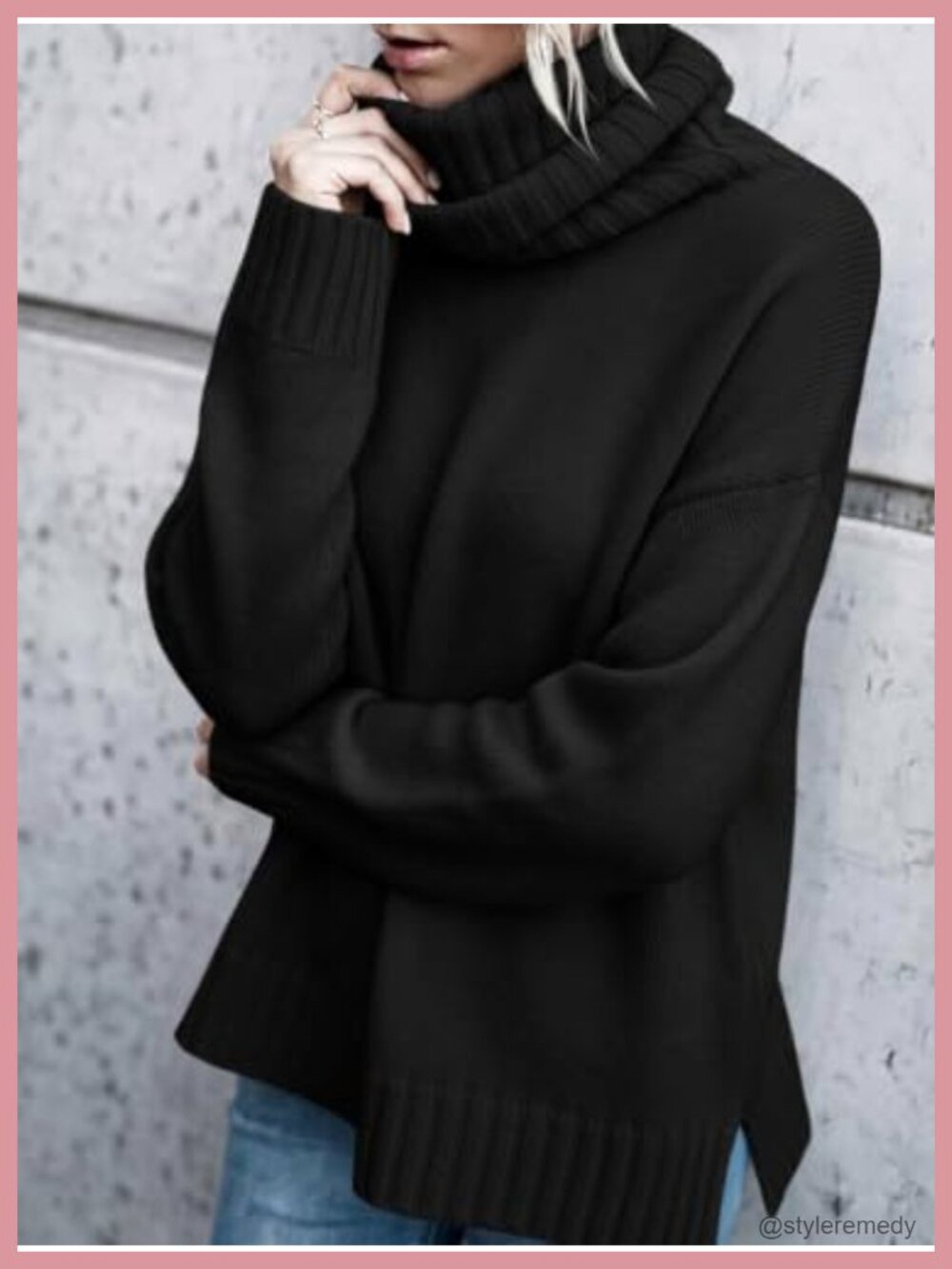 Oversized Cable Knit Turtleneck Pullover Sweater Chunky Long Sleeve